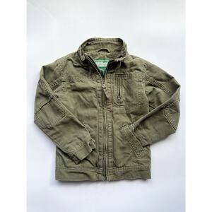 Boy's Vintage L.L. Bean Green Cotton Canvas Lightweight Jacket Size 6